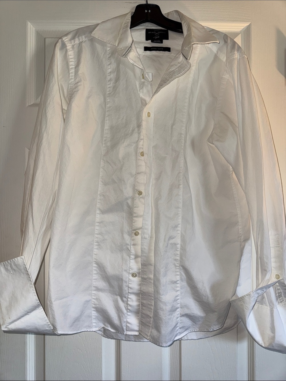 Black Brown 1826 Men's White Long-Sleeve Dress Shirt